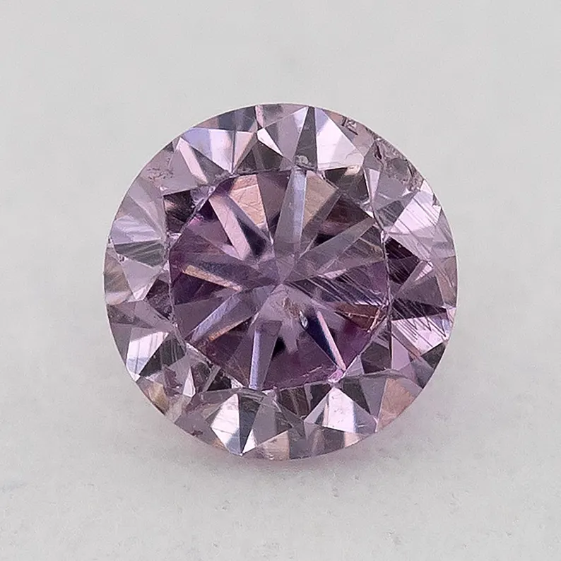 2.45mm Fancy Vivid Purplish Pink Natural Pink Diamonds Round Brilliant SI1 0.07ct. Untreated 100% Natural