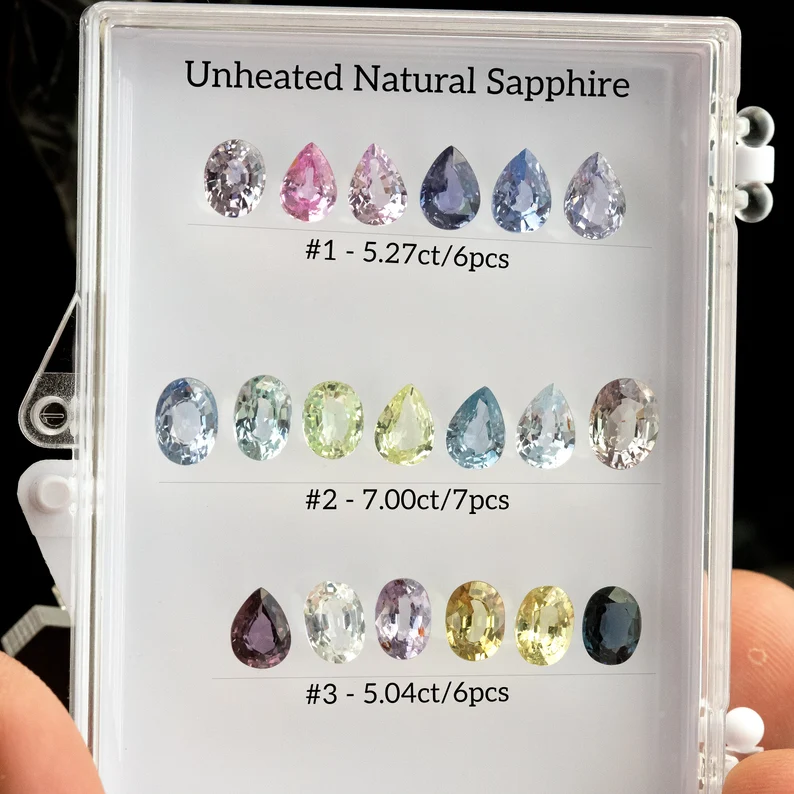 Unheated Natural Multicolor Sapphire selection Parcels|Mix shapes|Vibrant colors|Pastel Colors|Pink Sapphire|Blue Sapphire