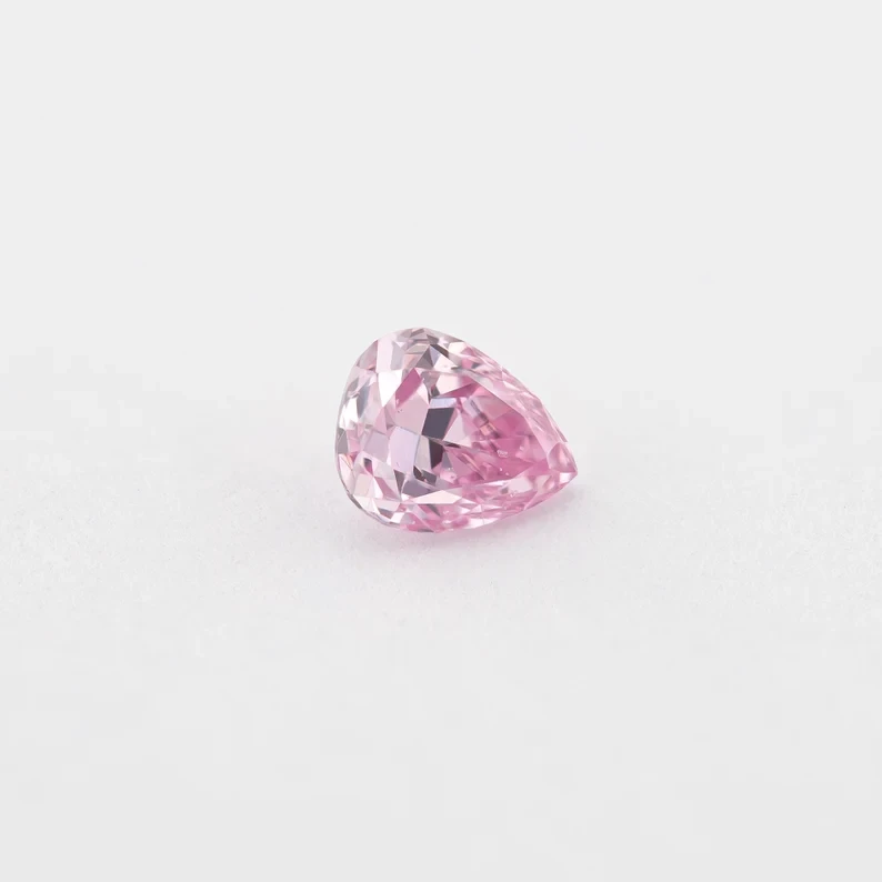 GIA Certified 0.12 Ct Untreated Fancy Intense Purple Pink Natural Diamond Pear Solitaire|Custom Jewelry|Certificate|natural color|rare