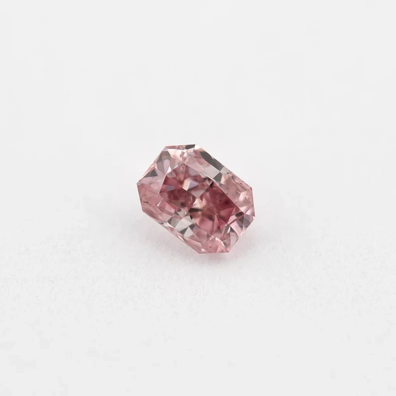 GIA Certified 0.14 Ct. Untreated Fancy Intense Pink Natural Diamond Radiant Solitaire |Custom Jewelry|Certificate|natural color|rare