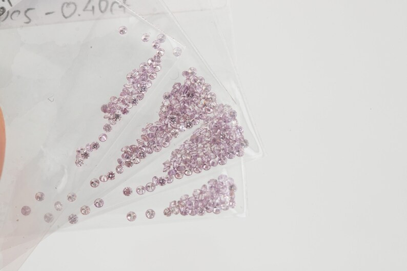 1pcs / 5pcs selection Fancy Intense Purplish Pink Natural Pink Diamonds Round Brilliant Untreated by Piece