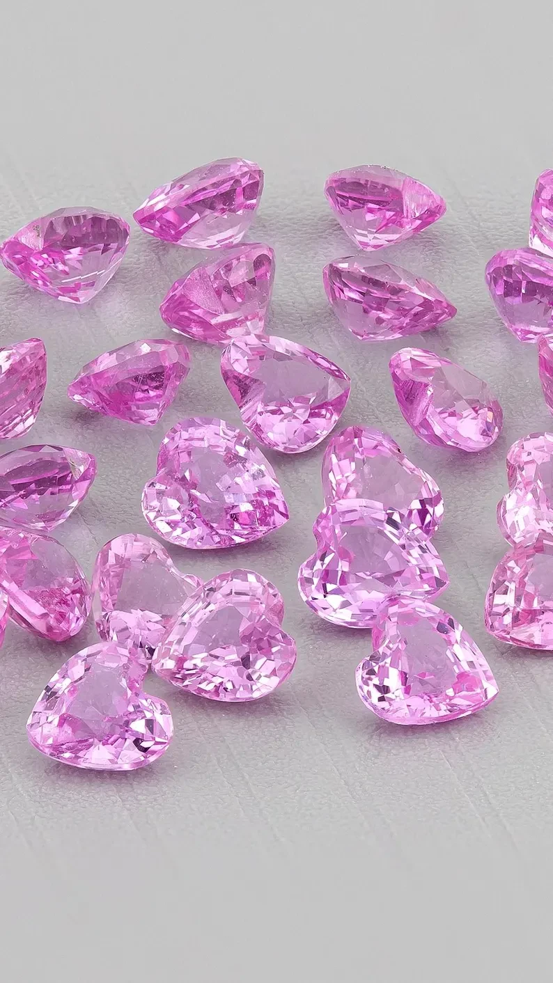 5pcs matching selection Natural Pink Sapphire Heart Shape Calibrated 3mm hot pink